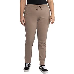 Ulla Popken Damesbroek in grote maten, chino met elastische boorden