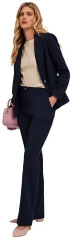 Motivi - Palazzo Broek met Plooi - Blauw - Dames