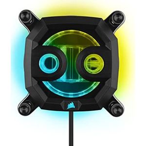 CORSAIR Hydro X Series XC7 RGB PRO CPU Water Block - Intel® LGA 1700, 1200, 115X - AMD-socket AM4 - Vernikkelde koperen koelplaat - Zwart - Meer dan 110 micro-koelvinnen - 16 heldere RGB-leds