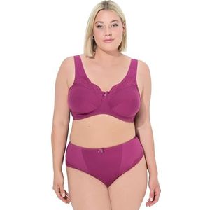 Ulla Popken Dames reliëf, jaquard, kanten beha, Fuchsia pink., E