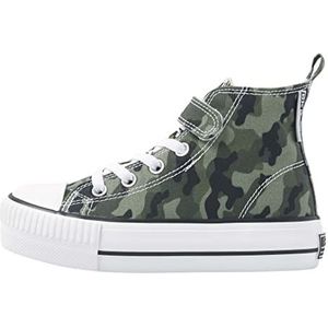 British Knights Kaya Mid sneakers voor meisjes, groen camouflage luipaard, 30 EU