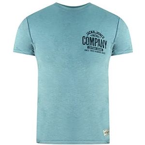 Jack & Jones Company T-shirt met ronde hals en korte mouwen, voor heren, blauw (gefaded denim), M