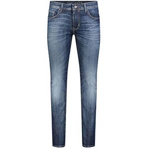MAC Jeans Stan Slim Jeans voor heren, blauw (Deep Blue Authentic Used H644), 32W x 36L