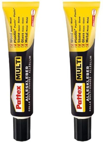 Pattex Multi universele lijm 2 x 20 g in onbreekbare tube, oplosmiddelvrij, extra sterk, snel en schoon, druipt niet, krachtig