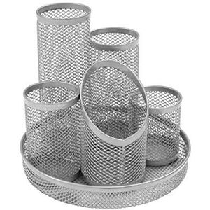 Osco Mesh Potlood Pot Krasbestendig met Niet-markering Base 5 Tube Zilver