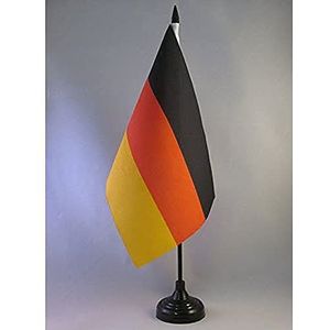 Duitsland Grote Tafelvlag 6'' x 9'' - Duitse Bureaivlag 22 x 15 cm - Zwarte plastic stok en voet - AZ FLAG