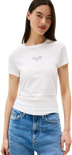 Tommy Jeans - Ess - T-shirt - Nachtblauw - Slanke Pasvorm - Kwartmouw