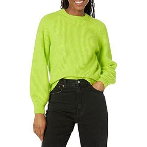 Amazon Essentials Dames Crew Neck Rib Trui, Lime Groen, Large
