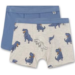 Sanetta Jongens dubbelpak shorts, Nature Melange, 80