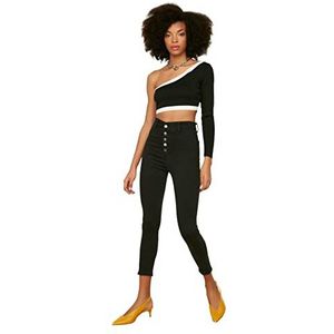 TRENDYOL Jeans - zwart - hoge taille, antraciet, 36