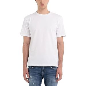 Replay Heren M6641 T-shirt, 001 White, XS, Wit 001, XS