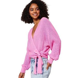 Trendyol FeMan Regular fit Basic V-hals gebreide trui, roze, S, roze, S