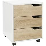 hjh OFFICE Ladeblok ORGANISER I Melamine-gecoate spaanplaat Licht Eiken/Wit