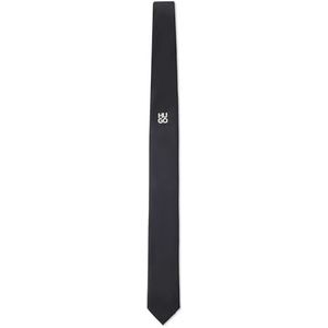 HUGO Heren Tie cm 6 metalen det. Geweven jacquard stropdas met metallic herzien logo, Zwart, Taille unique