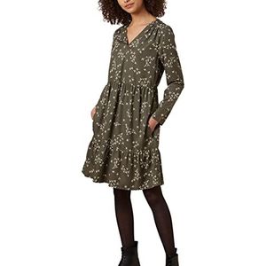 People Tree Juno Leaf zakelijke casual jurk voor dames, kaki, 08, kaki, 34