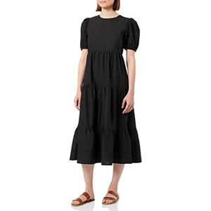 Springfield Midi-popeline jurk, Zwart, 34
