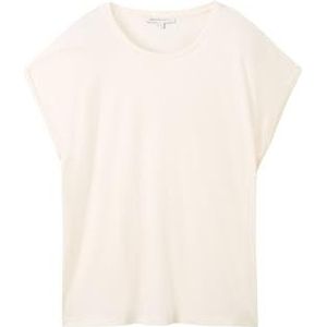 Tom Tailor Denim Basic T-shirt van viscose voor dames met losse pasvorm, 12694, gebroken wit, L