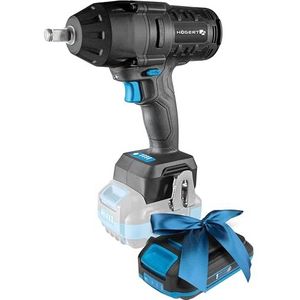 Högert Technik Accu-slagschroevendraaier, 18 V, 600 Nm draaimoment, 900 Nm losbreekmoment, borstelloze motor, ½ inch vierkante handgreep, ledverlichting, metalen aandrijving + Promo 2,0 Ah accu