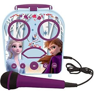 Lexibook Frozen 2, Anna & Elsa, Mijn geheime draagbare luidspreke met microfoon, karaokefunctie, TF kaartsleuf, Aux-ingang, blauw, BTC050FZ