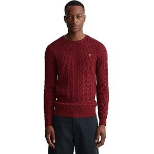 GANT Heren Cotton Cable C-Neck Pullover, Plumped Rood, 3XL