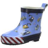 Playshoes Jongens Unisex kinderen halfschacht bouwplaats rubberlaarzen, blauw, 25 EU