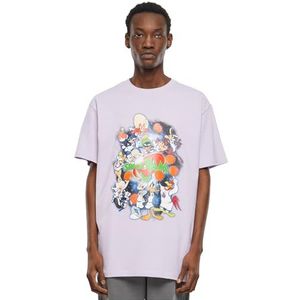 Mister Tee Upscale Space Jam Teamwork T-shirt voor heren, oversized T-shirt, oversized fit, streetwear, lila (lilac), 5XL