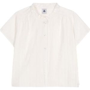 Petit Bateau Blouse met korte mouwen voor meisjes, Wit, 8 Jaren