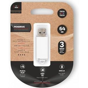 Tech One Tech TEC3007-64 USB-stick, wit, 64 GB
