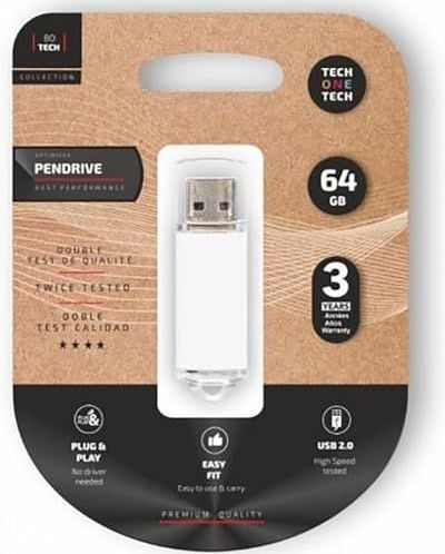 Tech One Tech TEC3007-64 USB-stick, wit, 64 GB