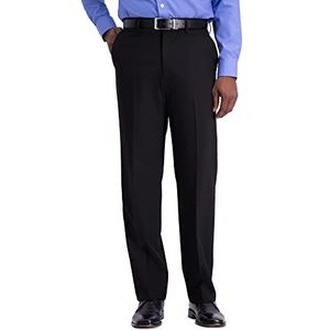 J.M. Haggar Men's Classic Fit Flat Front Solid Stretch Dress Pants, Black, 40W x 30L US