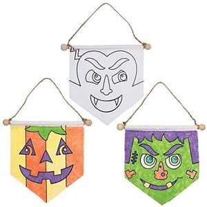 Baker Ross AX234 Halloween-Kleur In Banners - Pakket Van 3, Stoffen Knutselslingers Halloween-Feestdecoraties Kunstactiviteit Voor Kinderen