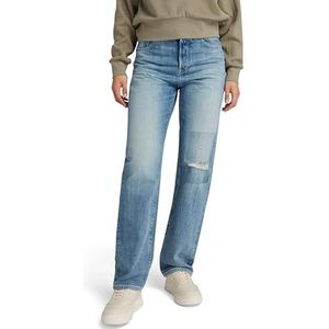 G-STAR RAW Viktoria High Straight Jeans voor dames, blauw (Faded Ripped Denali Blue D23959-d499-g668), 25W x 30L