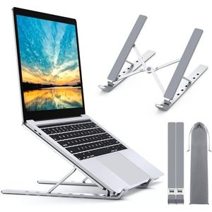 Babacom Laptopstandaard, draagbare aluminium laptopkoelhouder, 5-standen verstelbare notebookstandaard, geventileerde computerstandaard, compatibel met MacBook Pro Air, iPad, 10-15,6 inch laptops