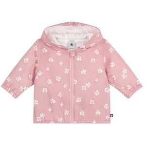 Petit Bateau windjack voor meisjes, Roze/Wit, 6 Maanden