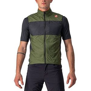 castelli Heren Unlimited Puffy Vest Sportvest, Licht Militair Grijs/Donker Grijs Brilliant Oranje, M