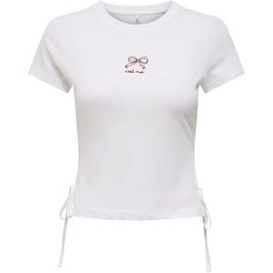 ONLY Dames Onlcarla Life S/S Detail Top Box JRS, wit (bright white), XS