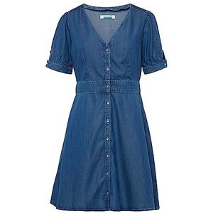 Mavi Dames jurken kort Hilda denim jurk in A-lijn, blauw, M