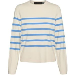 VERO MODA VMSABA Plain LS O-Neck Pullover GA NOOS, Berk/Stripes: azuurblauw, M