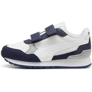 PUMA St Runner V4 NL V PS Sneakers voor kinderen, uniseks, grijs (Feather Gray PUMA White PUMA Navy Cool Mid Gray), 33 EU