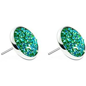 Ronde oorbellen voor dames, groen, diamant ingelegd met zirkonia, nieuwe trend high-end niche temperament oorbellen