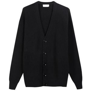 Diana Studio Heren zwart, gebreid vest met lange mouwen, XL, zwart, XL