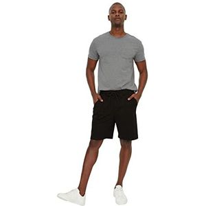 TRENDYOL Heren mannelijke regular fit casual shorts, zwart, M