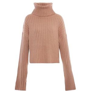 Libbi - Roulé - Beige - Dames - Acrylique - Lange Mouwen