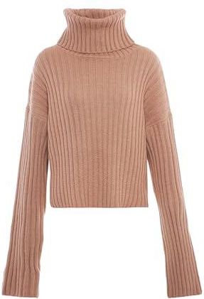 Libbi - Roulé - Beige - Dames - Acrylique - Lange Mouwen