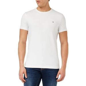 Tommy Hilfiger T-shirts voor heren Core Stretch Slim T-shirt met C-hals, wit, XL