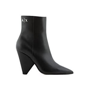 Armani Exchange Dames Nuage Cone Heel Enkellaars, zwart, 35,5 EU