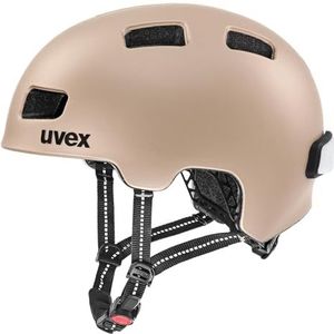uvex city 4 - lightweight city helmet for women and men - individueel verstelbare pasvorm - inclusief LED-verlichting - soft gold matt - 58-61 cm