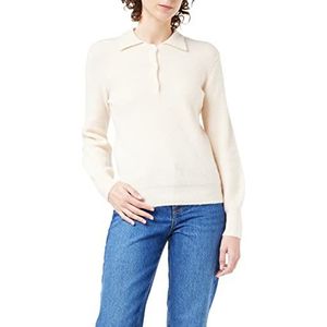 JACK & JONES Jjxx Jxkinsley Ls Dense Polo Knit Sn Pullover voor dames, ecru, S