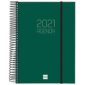 Finocam - Kalender 2021 1 dag pagina spiraal Opaque groen Baskisch