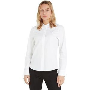 Tommy Hilfiger Dames Organic Co Regular Shirt Ls Casual, Th Optic Wit, 58